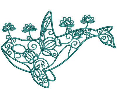 Embroidery Design: Sea Flora Beluga 6.02w X 4.06h
