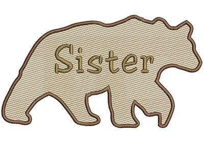 Embroidery Design: Sister Bear Lg 8.66w X 4.86h