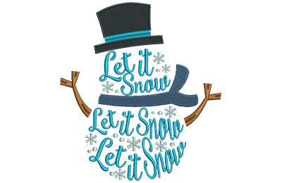 Embroidery Design: Snowman Lettering Lg 7.20w X 7.96h