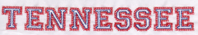 Embroidery Design: Tennessee Name1.03" x 8.05"