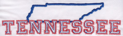 Embroidery Design: Tennessee Outline and Name2.23" x 8.05"