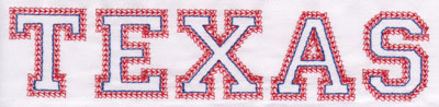 Embroidery Design: Texas Name1.74" x 7.94"