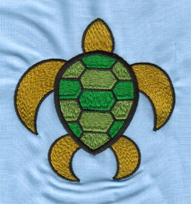 Embroidery Design: Sea Turtle (large)3.91" x 4.02"