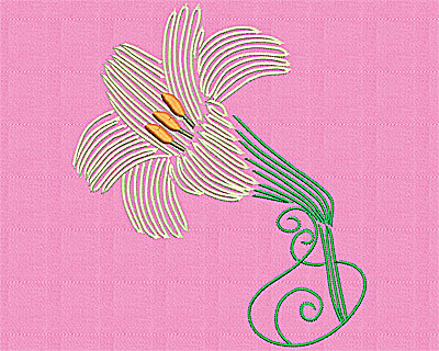 Embroidery Design: Lily 5.44w X 6.38h
