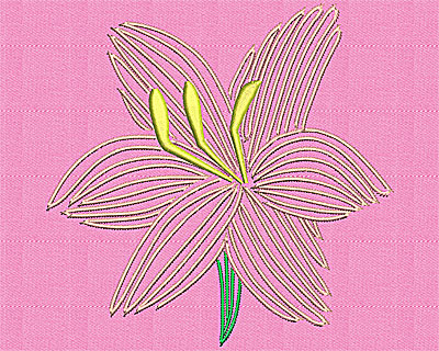 Embroidery Design: Open lily 5.19w X 5.13h