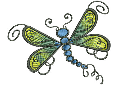 Embroidery Design: Abstract Dragonfly A 4.52w X 3.73