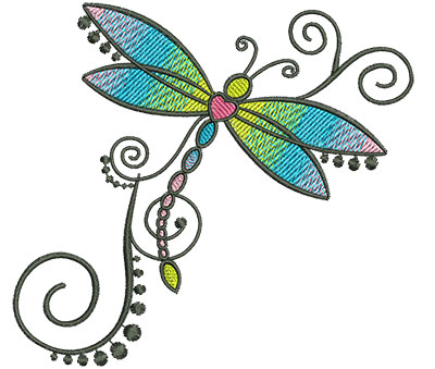 Embroidery Design: Abstract Dragonfly B 4.52w X 4.16h