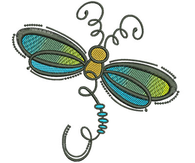 Embroidery Design: Abstract Dragonfly D 4.53w X 4.41h