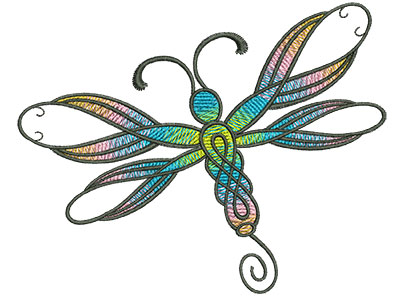 Embroidery Design: Abstract Dragonfly F 4.52w X 3.63h