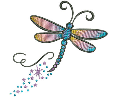 Embroidery Design: Abstract Dragonfly G 4.51w X 4.46h