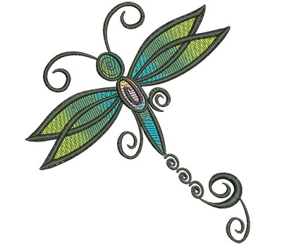 Embroidery Design: Abstract Dragonfly I 4.52w X 4.93h