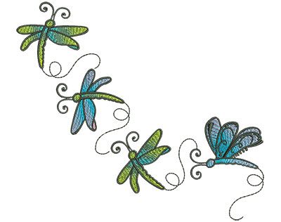 Embroidery Design: Abstract Dragonfly J 6.80w X 6.11h
