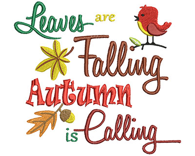 Embroidery Design: Leaves Are Falling Autumn 6.02w X 5.53h