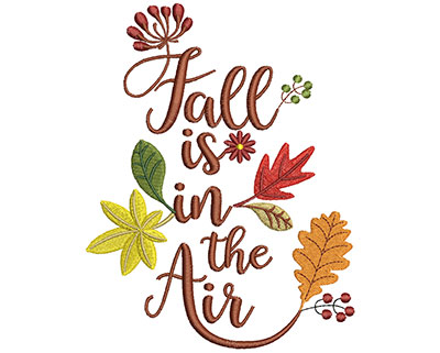 Embroidery Design: Fall Is In The Air Text 4.66w X 6.01h