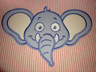 Embroidery Design: Applique elephant small 6.94w X 4.69h