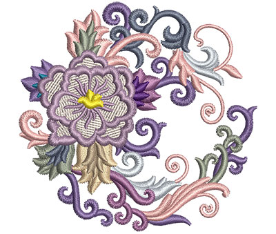 Embroidery Design: Flower Fans 1 3.26w X 3.14h