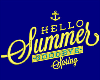 Embroidery Design: Hello Summer Goodbye Spring Large 8.33w X 4.99h