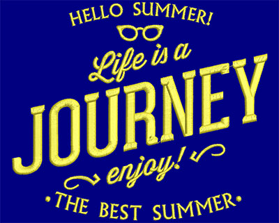 Embroidery Design: Summer Life Is A Journey Large 6.84w X 5.89h