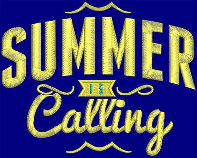 Embroidery Design: Summer Is Calling Large 7.17w X 5.71h