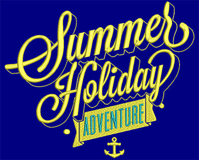 Embroidery Design: Summer Holiday Adventure Large 8.68w X 7.18h