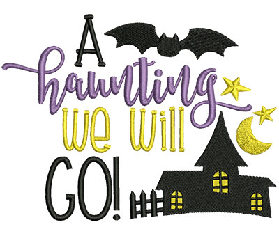 Embroidery Design: A Haunting We Will Go 6.51w X 4.90h