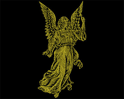 Embroidery Design: Golden Angel 1 Large 4.44w X 8.94h