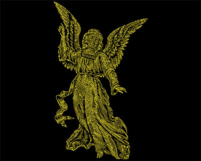 Embroidery Design: Golden Angel 2 Large 5.31w X 8.94h