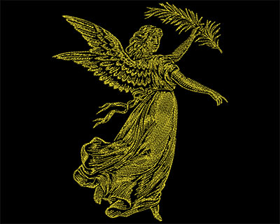 Embroidery Design: Golden Angel 3 Large 7.13w X 8.94h