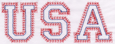 Embroidery Design: USA Name2.39" x 6.27"