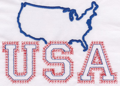 Embroidery Design: USA Outline and Name4.57" x 6.27"