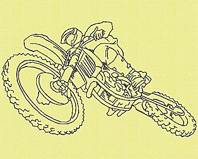 Embroidery Design: Motor Bike 10 4.94w X 2.88h