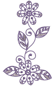 Embroidery Design: Lilac Flowers 1 3.77w X 6.52h