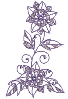 Embroidery Design: Lilac Flowers 23.95w X 6.52h