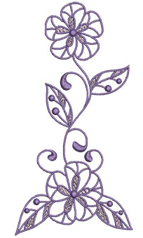 Embroidery Design: Lilac Flowers 3 3.30w X 6.52h