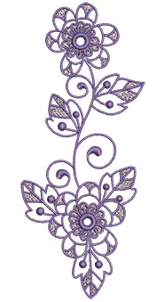 Embroidery Design: Lilac Flowers 4 2.73w X 6.52h