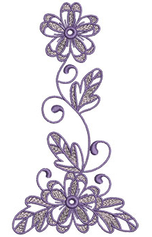 Embroidery Design: Lilac Flowers 5 3.55w X 6.52h