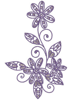 Embroidery Design: Lilac Flowers 7 4.11w X 6.52h
