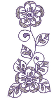 Embroidery Design: Lilac Flowers 8 2.91w X 6.53h
