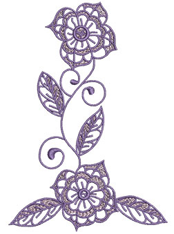 Embroidery Design: Lilac Flowers 9 4.52w X 6.56h