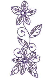 Embroidery Design: Lilac Flowers 10 2.67w X 6.53h