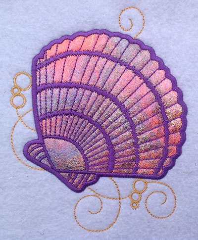 Embroidery Design: Shell Applique 2 Large 6.12w X 4.87h