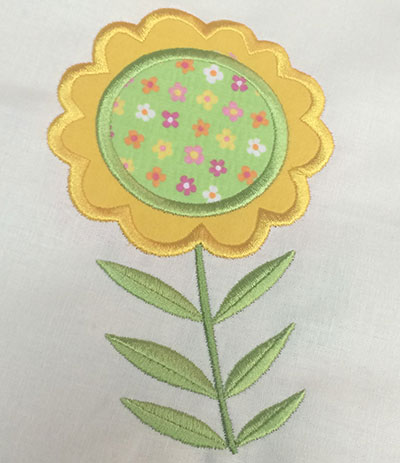 Embroidery Design: Spring Flower Applique 4.10w X 6.02h