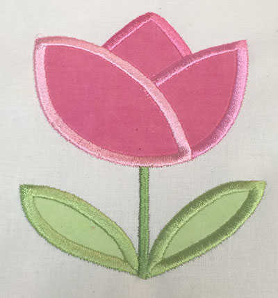 Embroidery Design: Spring Rose Applique  3.62w X 4.65h