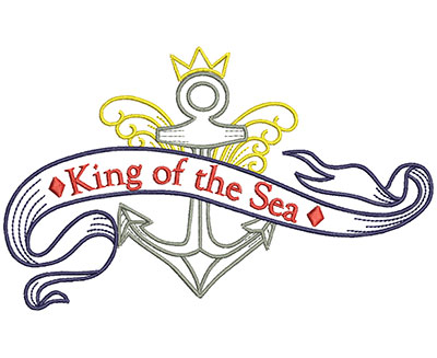 Embroidery Design: King Of The Sea 6.56w X 4.02h