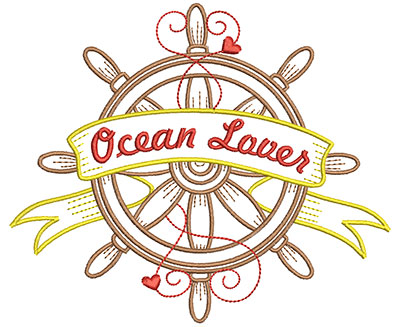 Embroidery Design: Ocean Lover 5.95w X 5.02h