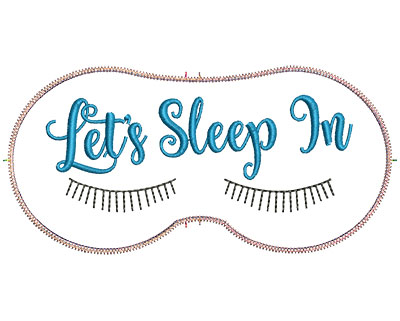 Embroidery Design: Let's Sleep In 7.07w X 3.39h