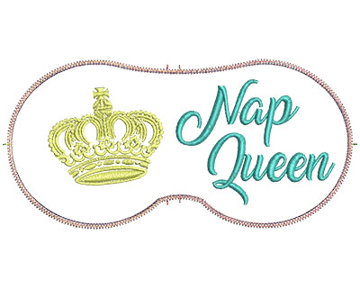 Embroidery Design: Nap Queen 7.07w X 3.39h