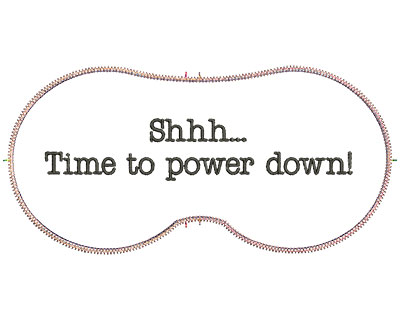 Embroidery Design: Time To Power Down 7.07w X 3.39h