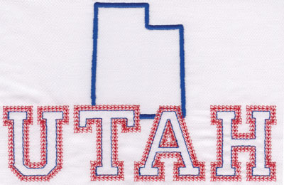 Embroidery Design: Utah Outline and Name4.76" x 7.13"