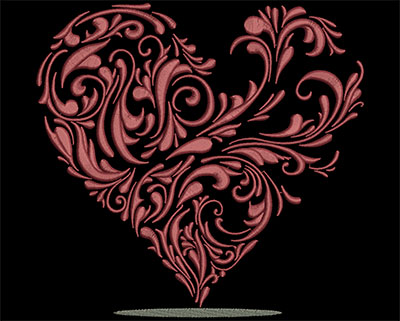 Embroidery Design: Heart Vine  7.40w X 7.11h